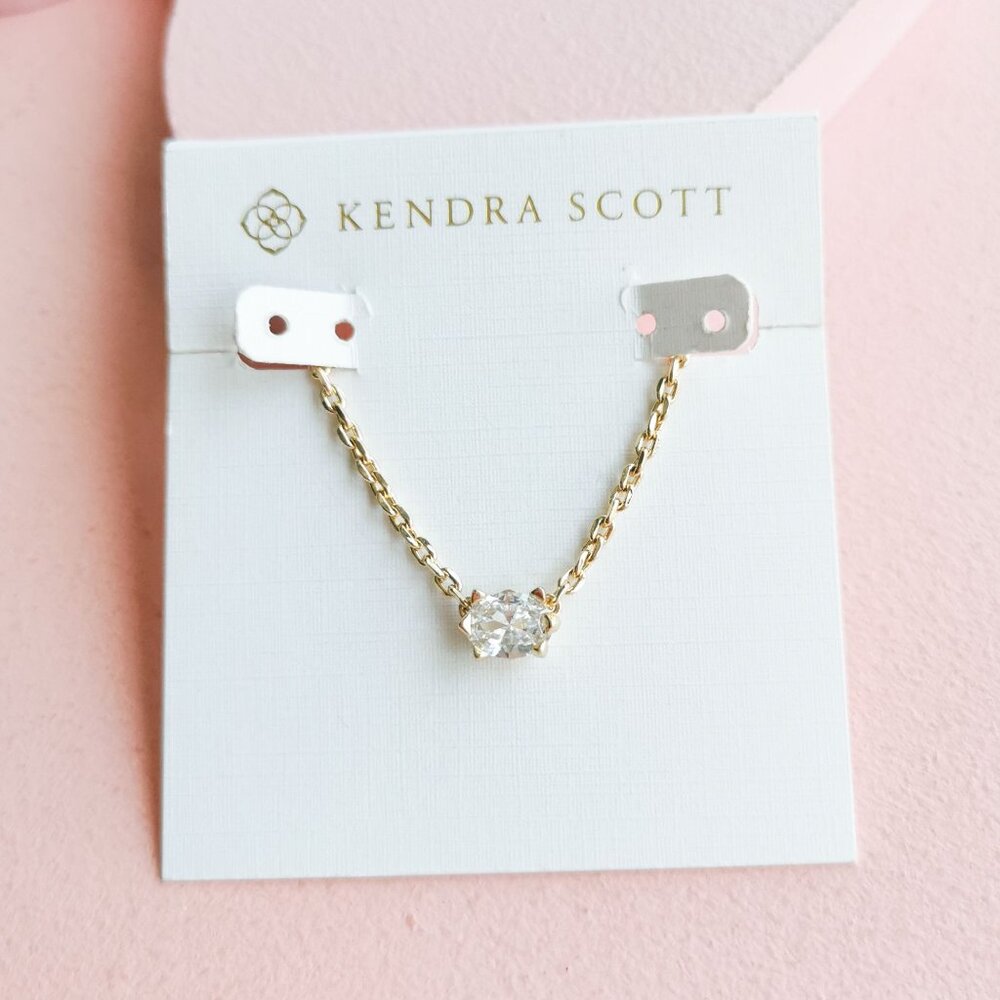 Kendra Scott - Cailin White Crystal Gold Necklace - NEW